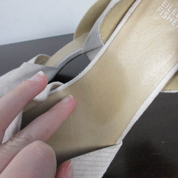 Eileen Fisher Rumi d'Orsay Women Low Heel Pumps Slip On Almond Toe 11 Beige 574 - Picture 6 of 11